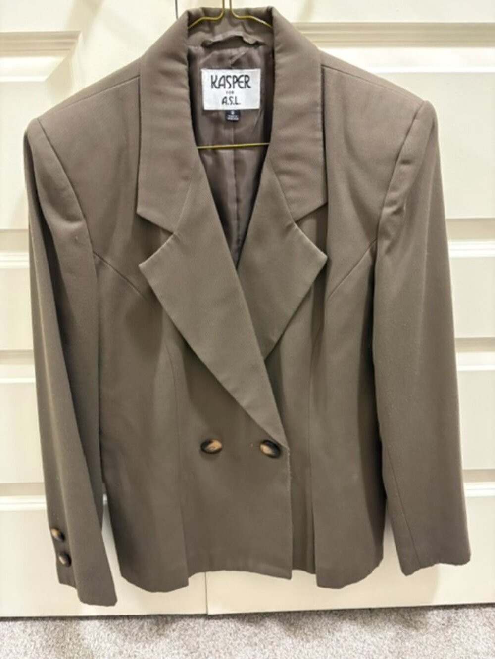 Taupe coloured Jacket and Skirt Suit